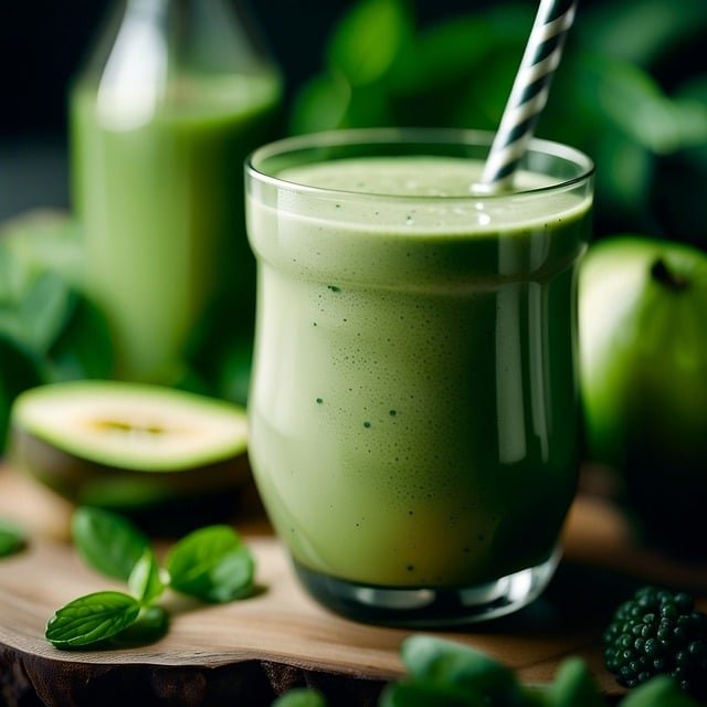 Batido de espinaca, plátano y almendras