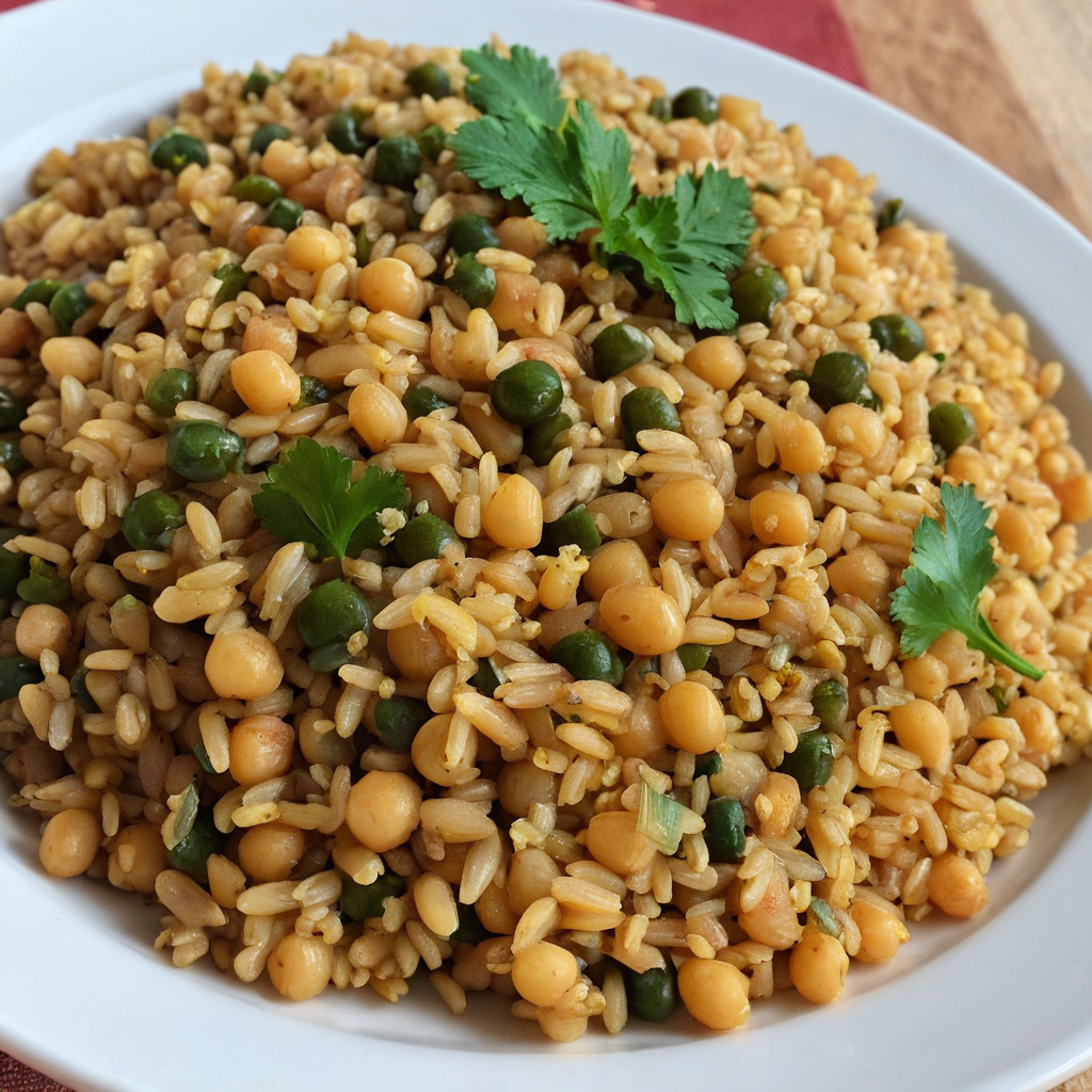 Arroz integral con garbanzos